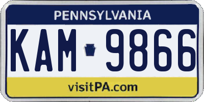 PA license plate KAM9866