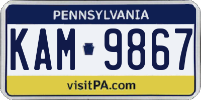 PA license plate KAM9867