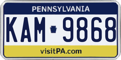 PA license plate KAM9868