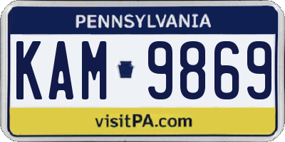 PA license plate KAM9869