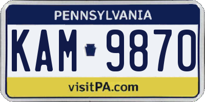 PA license plate KAM9870