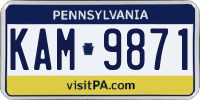 PA license plate KAM9871