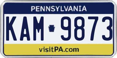 PA license plate KAM9873