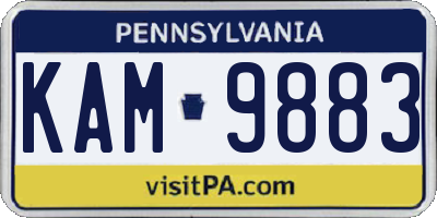 PA license plate KAM9883
