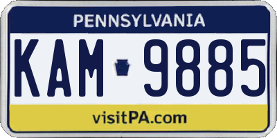 PA license plate KAM9885