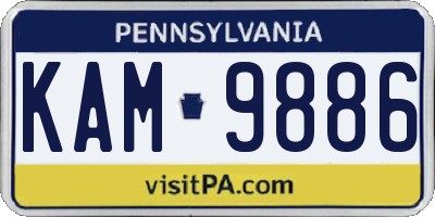 PA license plate KAM9886