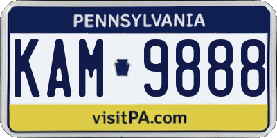PA license plate KAM9888