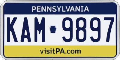 PA license plate KAM9897