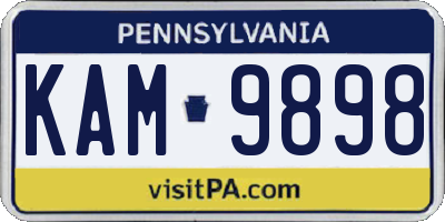 PA license plate KAM9898