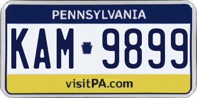 PA license plate KAM9899