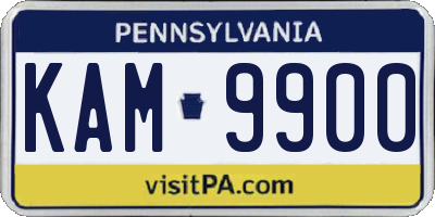 PA license plate KAM9900
