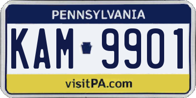 PA license plate KAM9901
