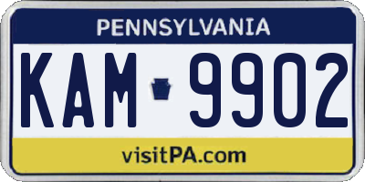 PA license plate KAM9902