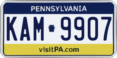 PA license plate KAM9907