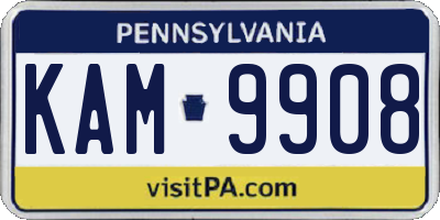 PA license plate KAM9908