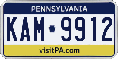 PA license plate KAM9912