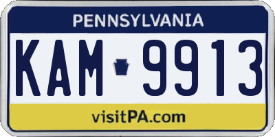 PA license plate KAM9913