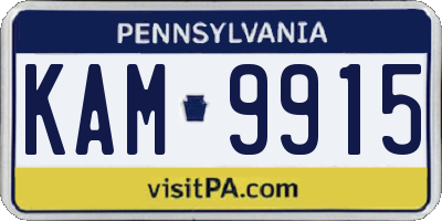 PA license plate KAM9915