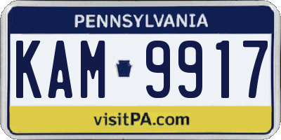 PA license plate KAM9917