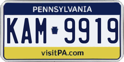 PA license plate KAM9919