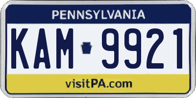 PA license plate KAM9921