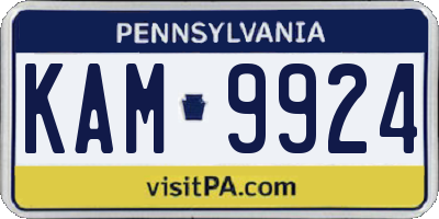 PA license plate KAM9924
