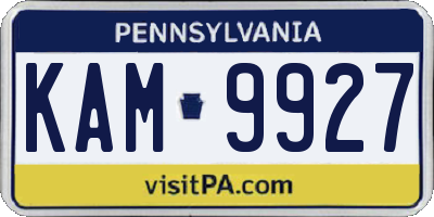 PA license plate KAM9927