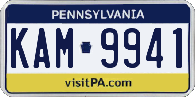 PA license plate KAM9941