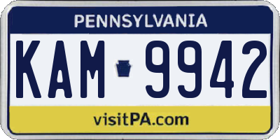 PA license plate KAM9942