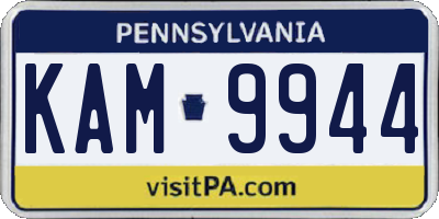 PA license plate KAM9944