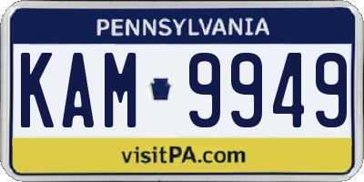 PA license plate KAM9949