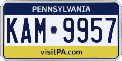 PA license plate KAM9957