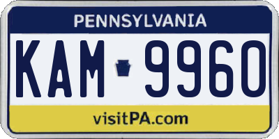 PA license plate KAM9960