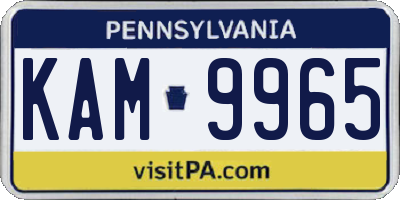 PA license plate KAM9965