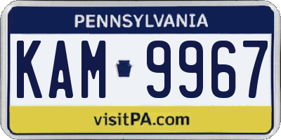 PA license plate KAM9967