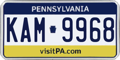 PA license plate KAM9968
