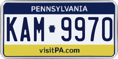 PA license plate KAM9970