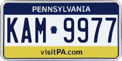 PA license plate KAM9977