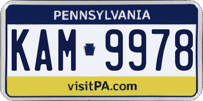 PA license plate KAM9978