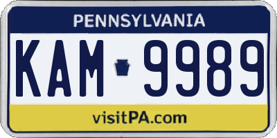 PA license plate KAM9989