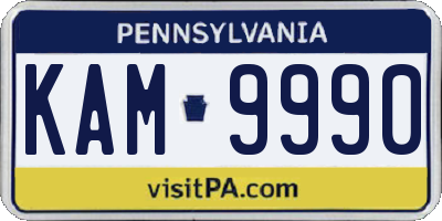 PA license plate KAM9990