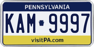PA license plate KAM9997