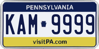 PA license plate KAM9999