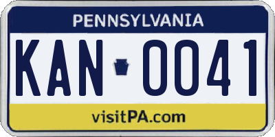 PA license plate KAN0041