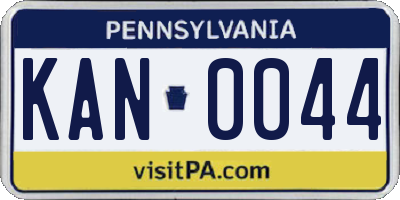PA license plate KAN0044