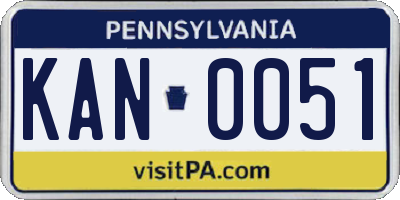PA license plate KAN0051