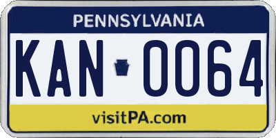 PA license plate KAN0064