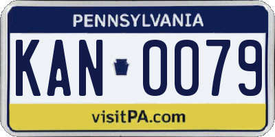 PA license plate KAN0079