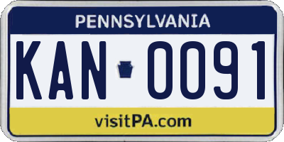 PA license plate KAN0091