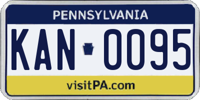 PA license plate KAN0095